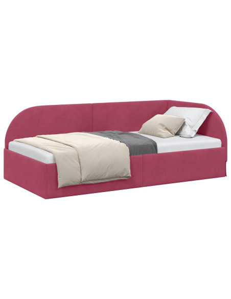 Cornice del letto ad angolo Rosso Vino 90 cm x 190 cm