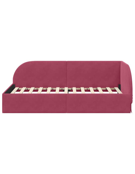 Cornice del letto ad angolo Rosso Vino 90 cm x 190 cm