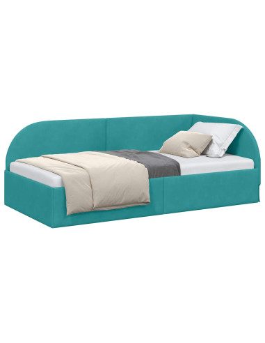 Cornice del letto ad angolo Turchese 90 cm x 200 cm