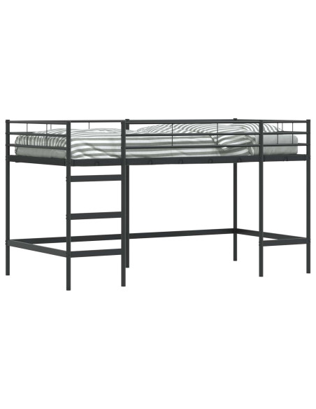 Struttura del letto loft per bambini Nero 79,5 x 200 cm Acciaio