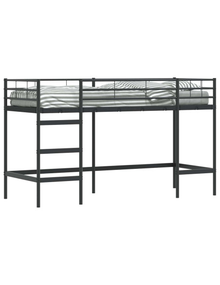 Struttura del letto loft per bambini Nero 90 x 190 cm Acciaio