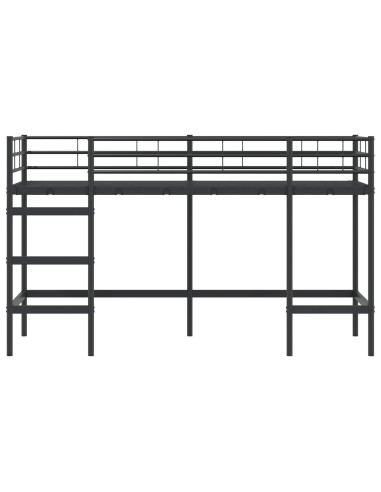Struttura del letto loft per bambini Nero 90 x 190 cm Acciaio