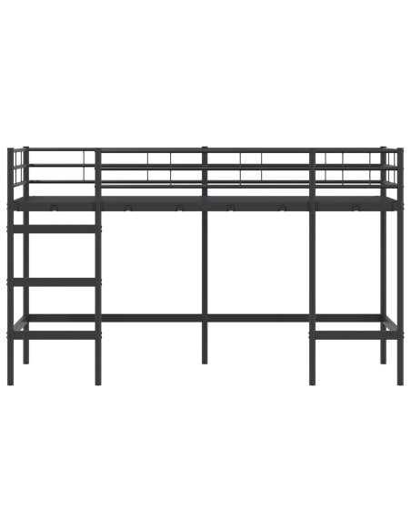 Struttura del letto loft per bambini Nero 90 x 190 cm Acciaio
