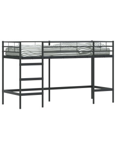 Struttura del letto loft per bambini Nero 99,5 x 190 cm Acciaio 2