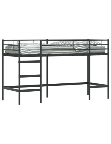 Struttura del letto loft per bambini Nero 99,5 x 190 cm Acciaio