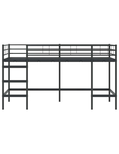 Struttura del letto loft per bambini Nero 107 x 200 cm Acciaio