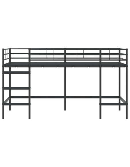 Struttura del letto loft per bambini Nero 107 x 200 cm Acciaio