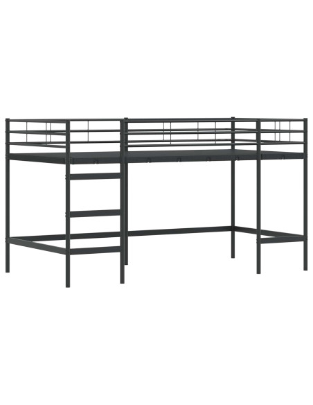 Struttura del Letto Loft per Bambini con Tendine Nero