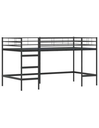 Struttura del Letto Loft per Bambini con Tendine Nero e Blu
