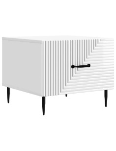 Tavolino da salotto con cassetto Bianco Lucido 49 x 50 x 40 cm