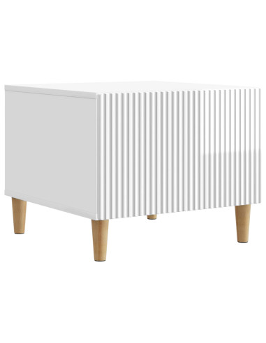 Tavolino da salotto con cassetto Bianco Lucido 49 x 50 x 40 cm
