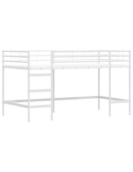 Struttura del Letto Loft per Bambini con Tendine Bianco e Nero