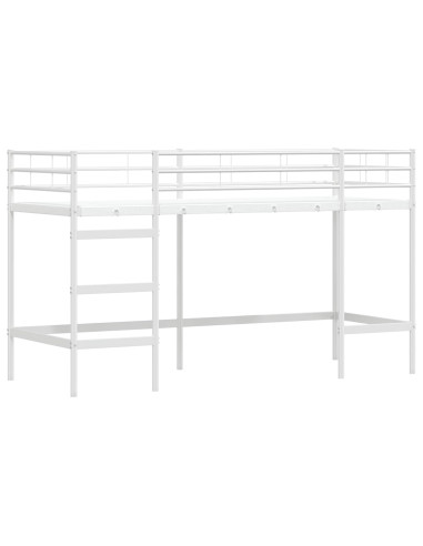 Struttura del Letto Loft per Bambini con Tendine Bianco e Blu