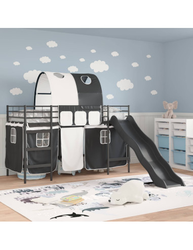 Struttura del letto loft per bambini Nero 74,5 x 190 cm Metallo