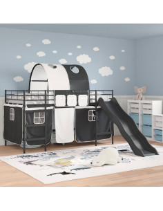 Struttura del letto loft per bambini Nero 90 x 200 cm Metallo 2