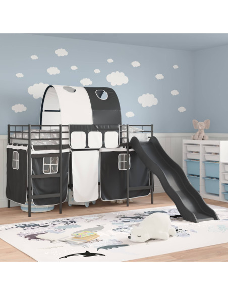 Struttura del letto loft per bambini Nero 99,5 x 190 cm Metallo