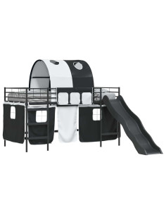 Struttura del letto loft per bambini Nero 99,5 x 200 cm Metallo 2