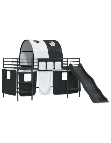 Struttura del letto loft per bambini Nero 107 x 200 cm Metallo