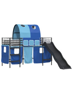 Struttura del letto loft per bambini Nero e Blu 74,5 x 190 cm 2