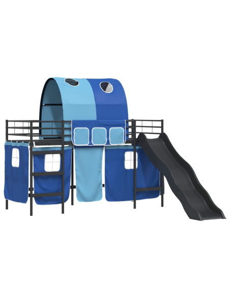 Struttura del letto loft per bambini Nero e Blu 74,5 x 190 cm