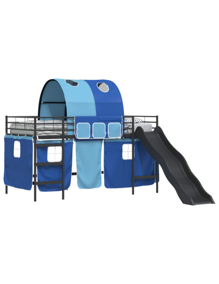 Struttura del letto loft per bambini Nero e Blu 90 x 200 cm