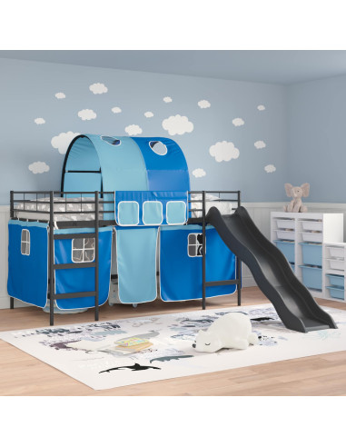 Struttura del letto loft per bambini Nero e Blu 90 x 200 cm
