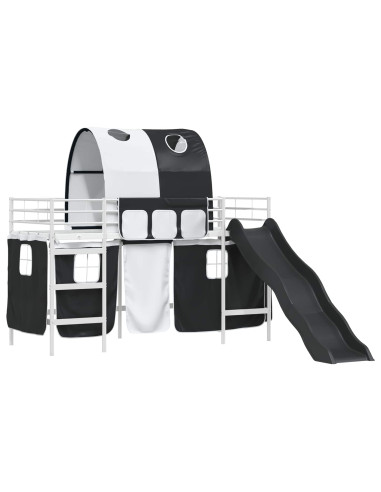 Struttura del letto loft per bambini Bianco e Nero 90 x 190 cm