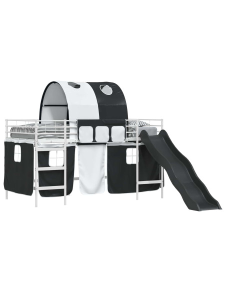 Struttura del letto loft per bambini Bianco e Nero 90 x 200 cm