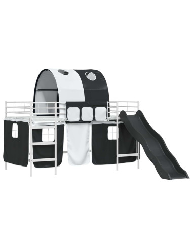 Struttura del letto loft per bambini Bianco e Nero 90 x 200 cm