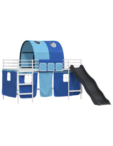 Struttura del letto loft per bambini Bianco e Blu 79,5 x 200 cm