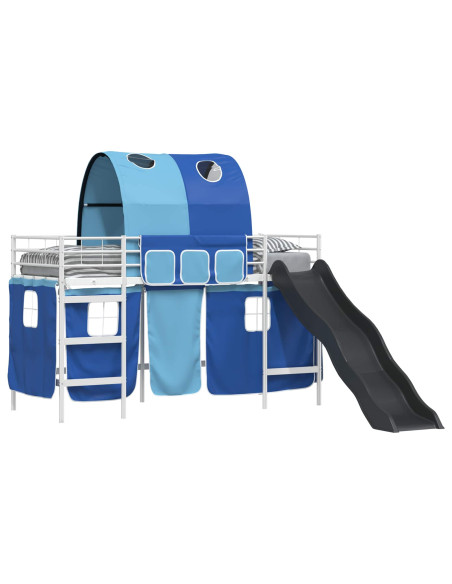 Struttura del letto loft per bambini Bianco e Blu 90 x 190 cm