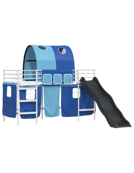 Struttura del letto loft per bambini Bianco e Blu 90 x 190 cm