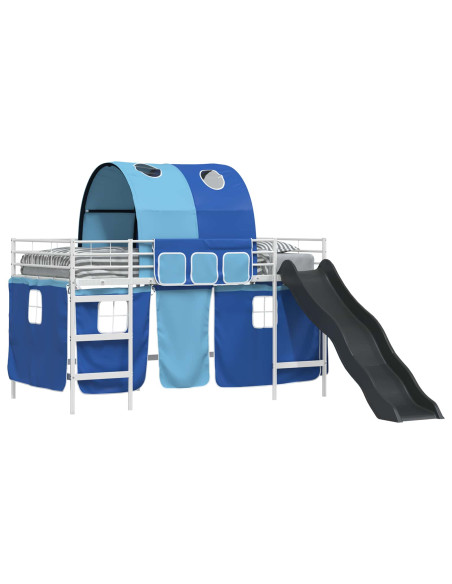 Struttura del letto loft per bambini Bianco e Blu 90 x 200 cm