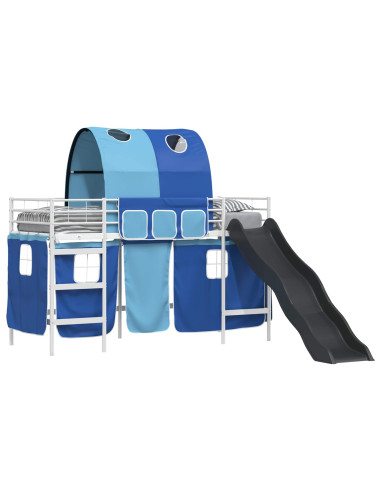 Struttura del letto loft per bambini Bianco e Blu 99,5 x 190 cm