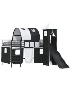 Struttura del letto loft per bambini Nero 79,5 x 200 cm Metallo 2