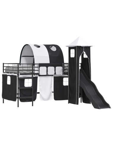 Struttura del letto loft per bambini Nero 79,5 x 200 cm Metallo