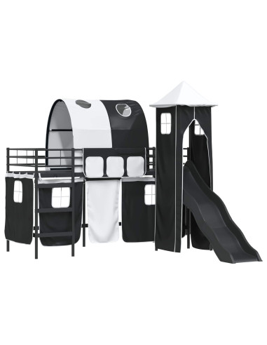 Struttura del letto loft per bambini Nero 99,5 x 190 cm Metallo
