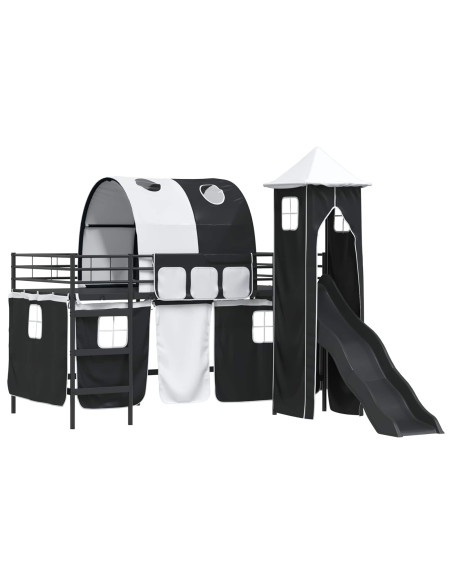 Struttura del letto loft per bambini Nero 99,5 x 200 cm Metallo