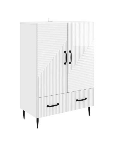 Credenza Bianco Lucido 66 x 34,5 x 95 cm Legno ingegnerizzato