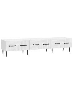 Mobile TV Bianco Lucido 147 x 34,5 x 30 cm Legno ingegnerizzato
