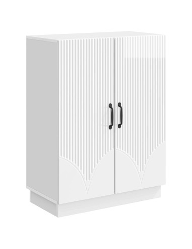 Credenza Bianco Lucido 66 x 34,5 x 87 cm Legno ingegnerizzato