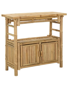 Tavolo consolle con lo scaffale Naturale 80 x 35 x 75 cm Bambù