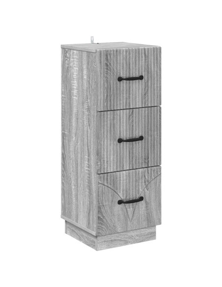 Mobile con Cassetti Grigio Sonoma 33 x 34,5 x 87 cm