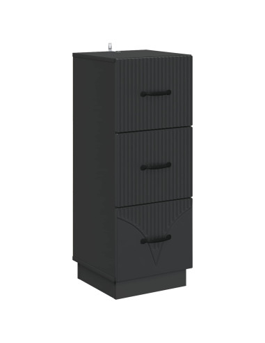 Mobile con Cassetti Nero 33 x 34,5 x 87 cm Legno ingegnerizzato
