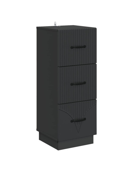 Mobile con Cassetti Nero 33 x 34,5 x 87 cm Legno ingegnerizzato