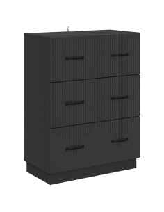 Mobile con Cassetti Nero 66 x 34,5 x 87 cm Legno ingegnerizzato