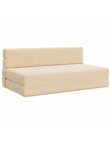 Divano Letto Pieghevole Crema 203 x 152 x 15 cm
