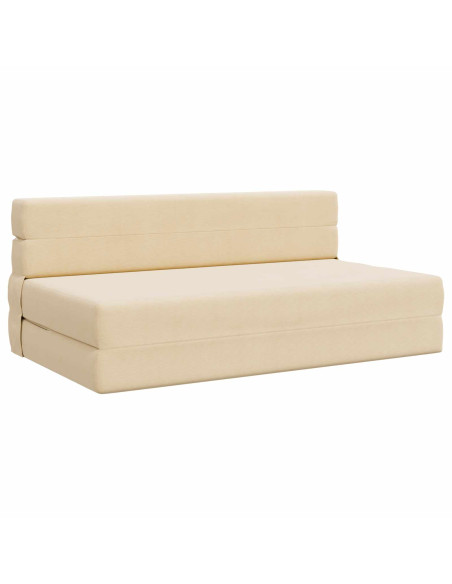 Divano Letto Pieghevole Crema 203 x 152 x 15 cm