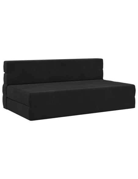 Divano Letto Pieghevole Nero 203 x 152 x 15 cm Velluto