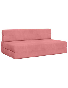 Divano Letto Pieghevole Rosa 203 x 152 x 15 cm Velluto